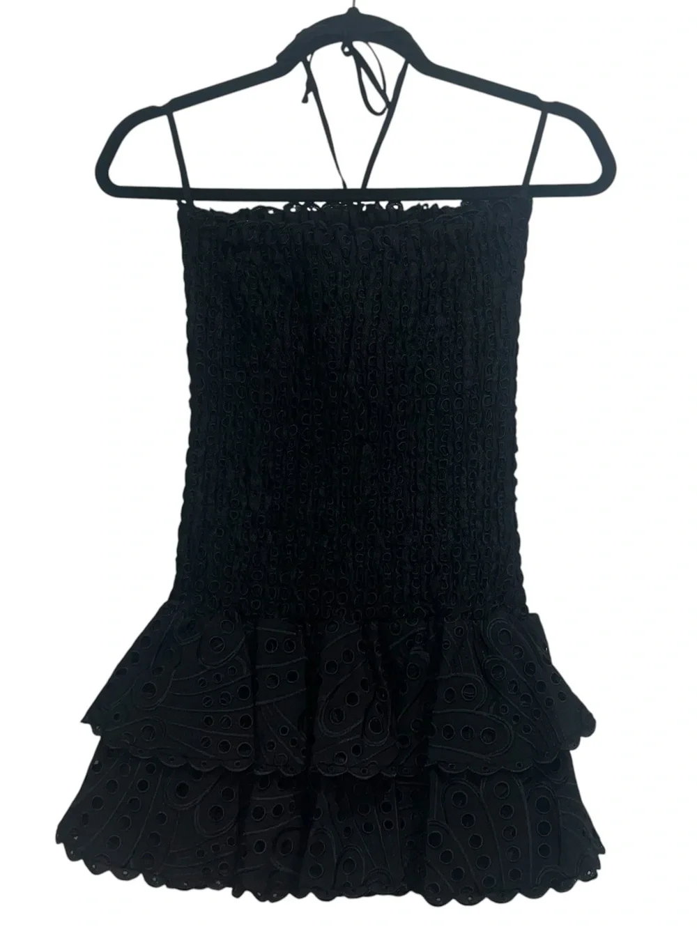NEW NWT Charo Ruiz Ibiza Megan Smocked Mini Dress In Black - Picture 9 of 13